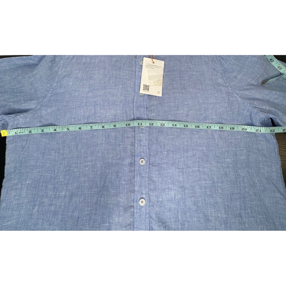 Quince 100% European Linen Long Sleeve Shirt French Blue Size L NWT - Picture 6 of 9